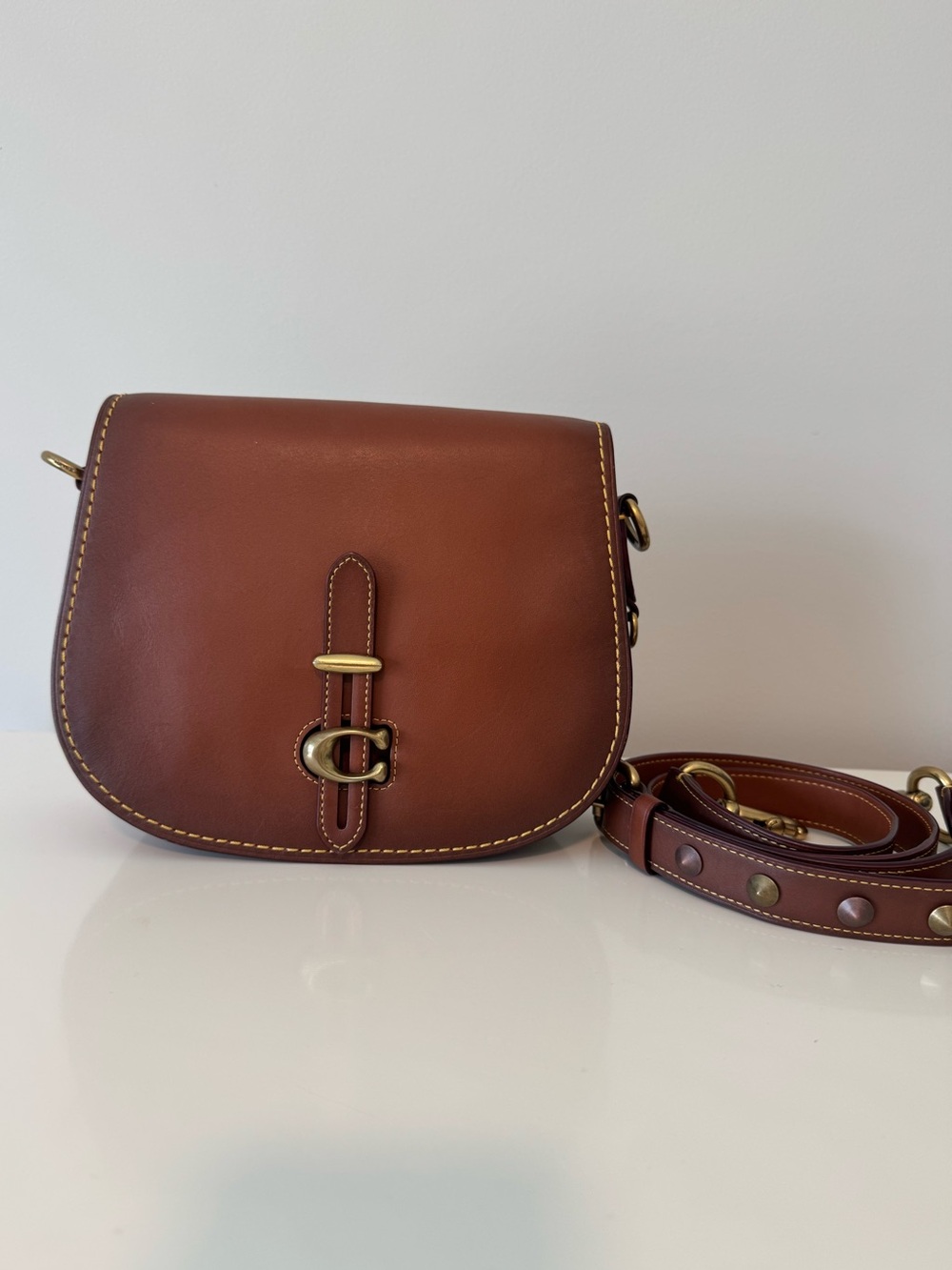 Coach 1941 saddle bag loved leather brown